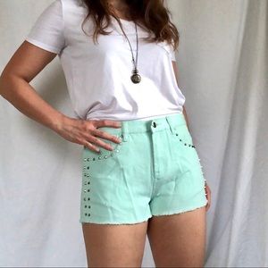 🤗3 for $30! High waisted Mint shorts with studs